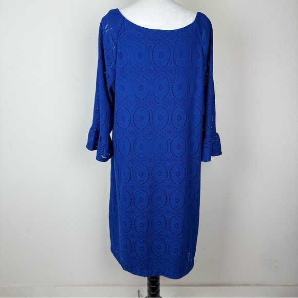 NWOT Chris McLaughlin Crochet Bell Sleeve Midi Dress Size 18W‎ Party Cocktail - Picture 6 of 11